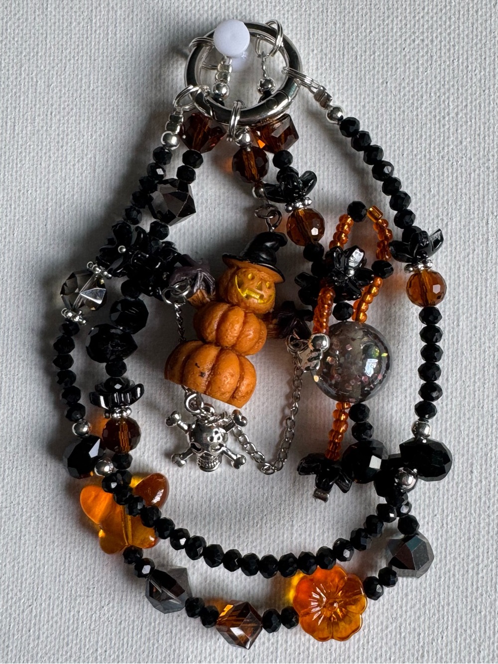 Halloween Pumpkin Purse Charm- Orange & Black